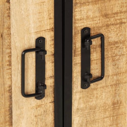 Комплект мебели за баня, 2 части, желязо и масивно манго