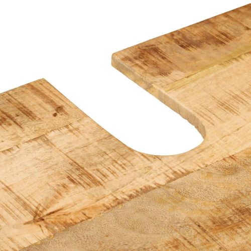 Комплект мебели за баня, 2 части, желязо и масивно манго