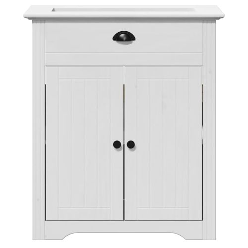 Комплект мебели за баня от 3 части BODO бял бор масив