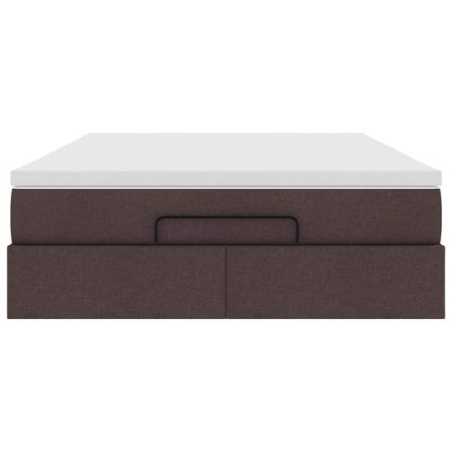 Османско легло с матрак Тъмно кафяво 140x190cm Тъкан