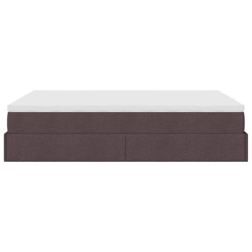 Османско легло с матрак Тъмно кафяво 140x190cm Тъкан
