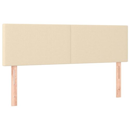 Османска легло с матрак и LED, кремаво, 140x190 см, плат