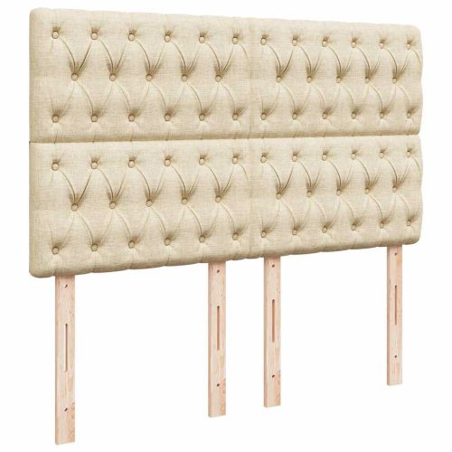 Османска легло с матрак, кремаво, 140x190 см, плат