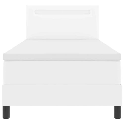 Легло с пружинирана основа Бяло 100 x 200 cm Изкуствена