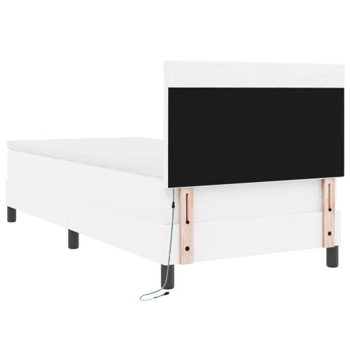 Легло с пружинирана основа Бяло 100 x 200 cm Изкуствена