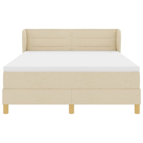 Легло с пружинирана основа с матрак Крем 140 x 190 cm текстил