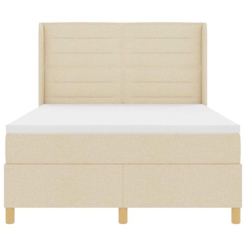 Легло с пружинирана основа с матрак Крем 140 x 190 cm текстил