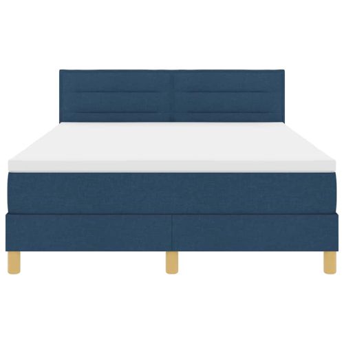 LED кутия за пружини с легло с LED Синьо 140 x 190 cm текстил