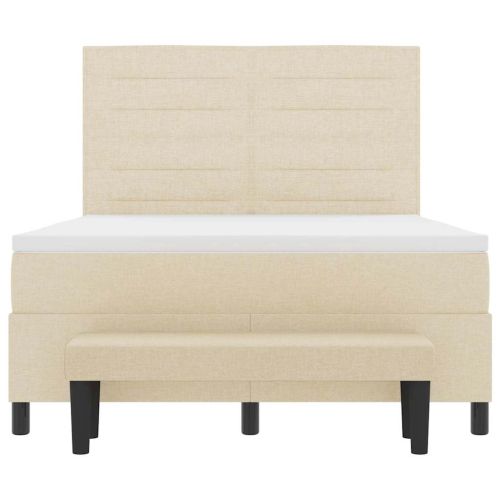 Легло с пружинирана основа с матрак Крем 140 x 190 cm текстил