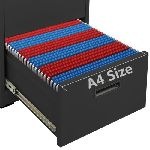 Шкаф за папки, антрацит, 46x62x72,5 cм, стомана