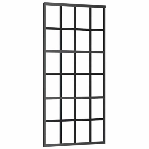 Плъзгаща се врата с обков черна 90x205 см ESG стъкло