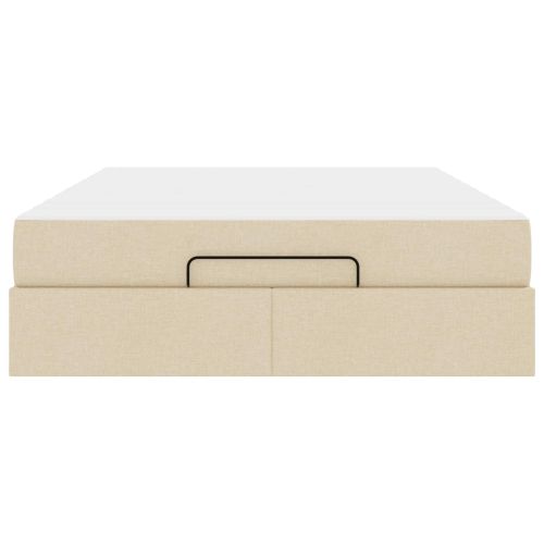 Рамка за легло с матрак с матрак 2 pcs Крем текстил