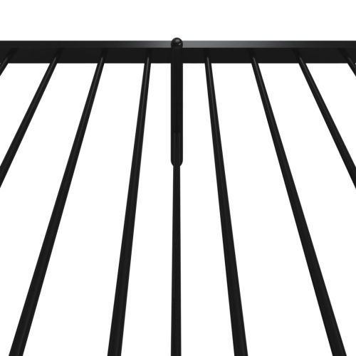 Метална рамка за легло с горна и долна табла, черна, 90x200 см