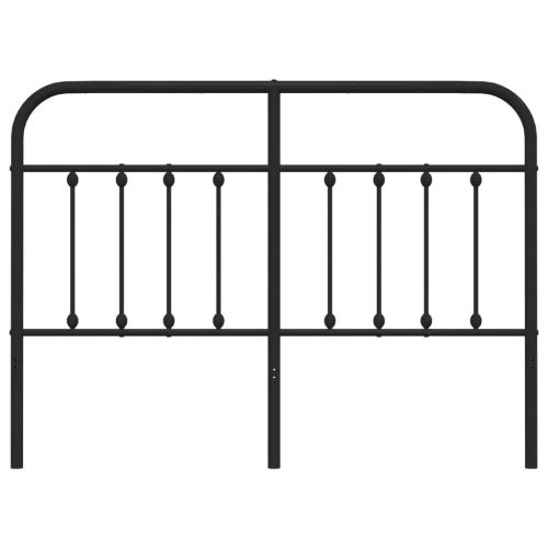 Метална резервна табла за легло, черна, 140 см