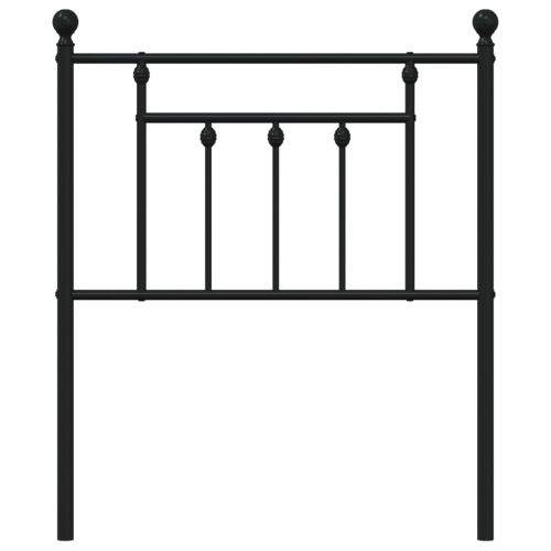 Метална резервна табла за легло, черна, 75 см