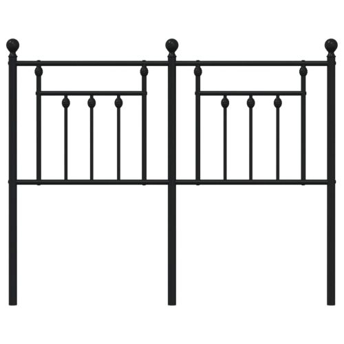 Метална резервна табла за легло, черна, 120 см