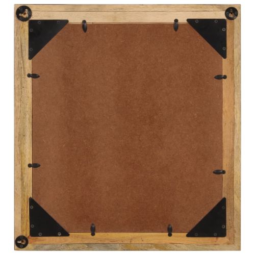 Огледало за баня 55x1x60 см стъкло и масивно дърво манго