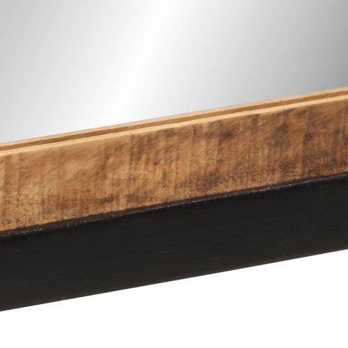 Огледало за баня 55x1x60 см стъкло и масивно дърво манго