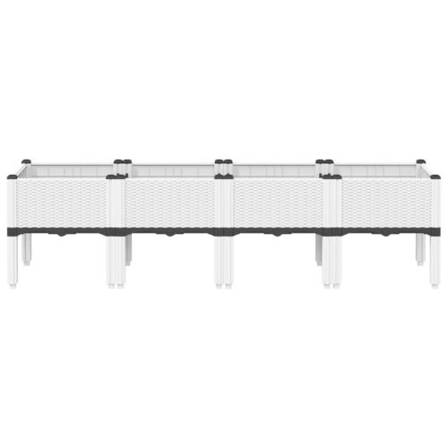 Градинска кашпа с крака, бяла, 160x40x42 см, PP