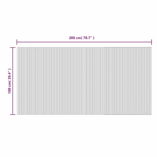 Килим, правоъгълен, кафяв, 100x200 см, бамбук