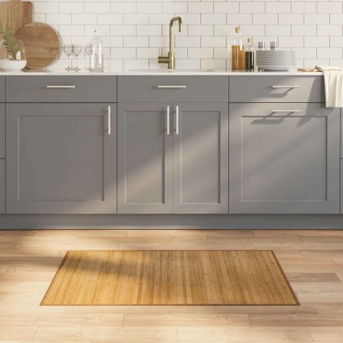 Килим, правоъгълен, натурален, 60x100 см, бамбук