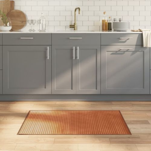 Килим, правоъгълен, кафяв, 60x100 см, бамбук