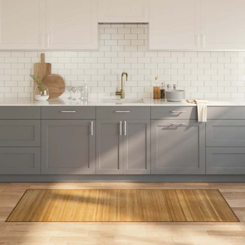 Килим, правоъгълен, натурален, 80x200 см, бамбук