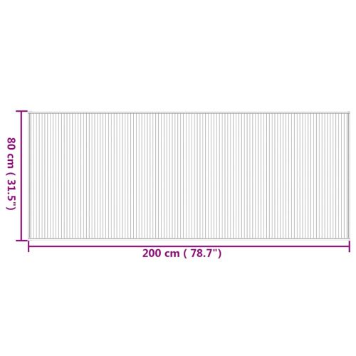Килим, правоъгълен, натурален, 80x200 см, бамбук