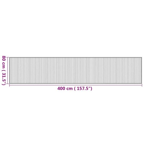 Килим, правоъгълен, натурален, 80x400 см, бамбук