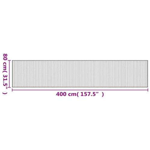Килим, правоъгълен, кафяв, 80x400 см, бамбук