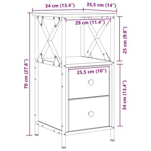 Нощни шкафчета 2 бр. дъб Artisan 34x35,5x70 cm