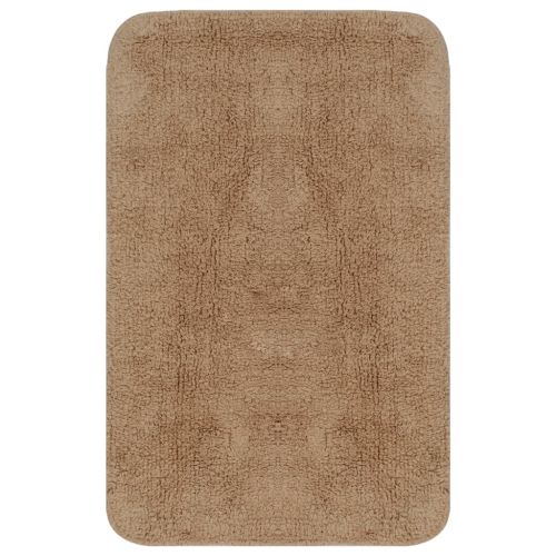 Комплект постелки за баня, 3 бр, текстил, бежови