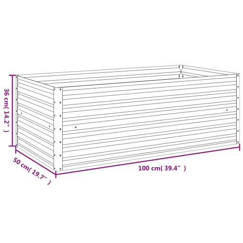 Повдигната градинска леха 100x50x36 см, кортенова стомана