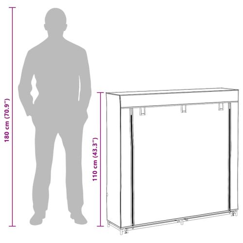 Платнен шкаф за обувки с покривало 115 х 28 х 110 см, кафяв