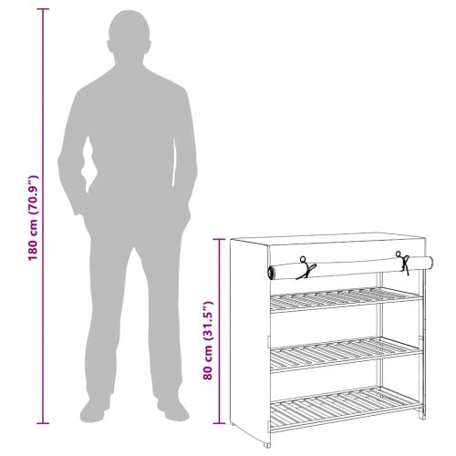Шкаф за обувки с покривало, бял, 79x40x80 см, плат