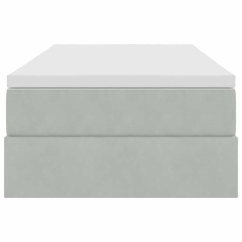 Легло с място за съхранение и матрак Светлосиво 90 x 190 cm