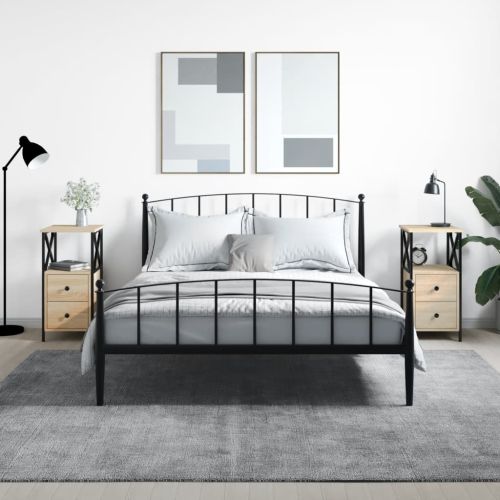 Нощни шкафчета 2 бр дъб сонома 34x35,5x70 см инженерно дърво