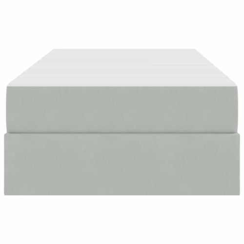 Легло с място за съхранение и матрак Светлосиво 90 x 190 cm