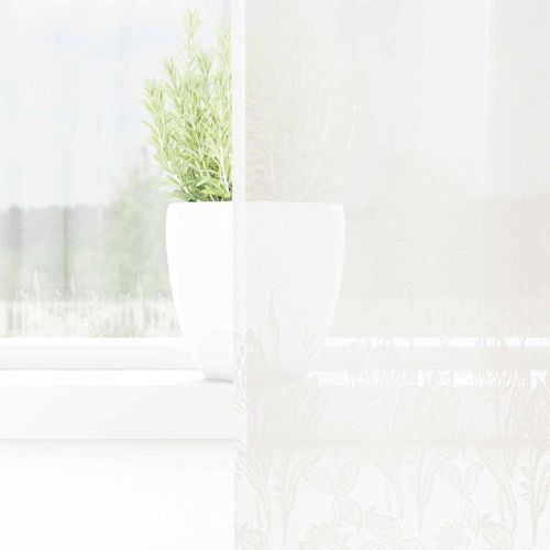 Перде от дантела С завеси Флорален Бяло 200 x 300 cm Полиестер