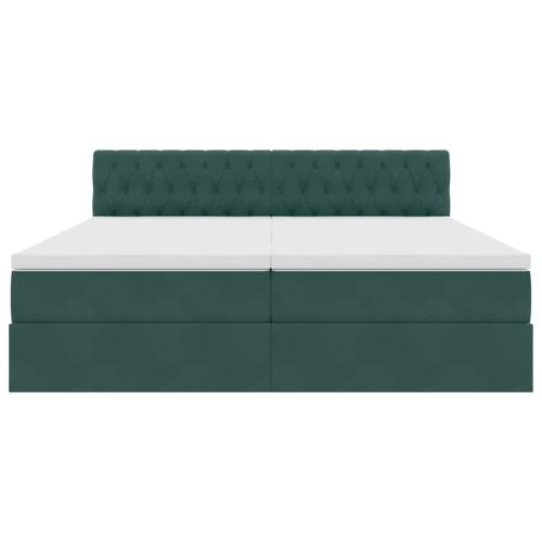 Легло с място за съхранение с матрак Тъмен зелен 100 x 200 cm