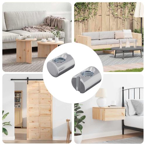 Винтови гайки 2 pcs Сребрист M6 x 13 мм Метал