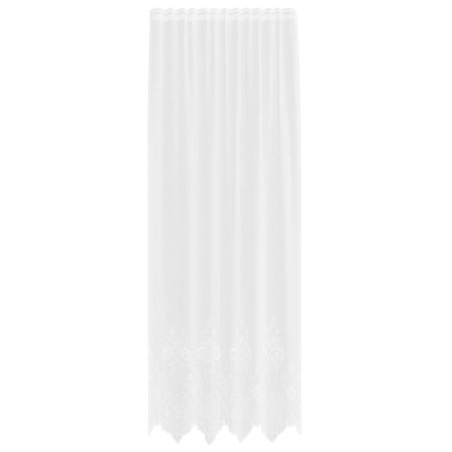 Перде от дантела С завеси Флорален Бяло 260 x 150 см Полиестер