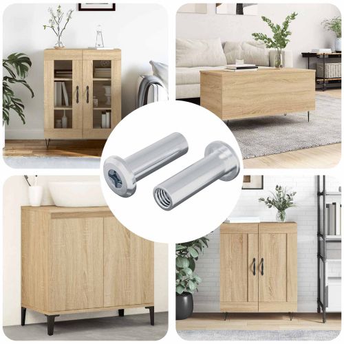 Гайка с заключване 2 pcs Сребрист М6 x 15 мм Стомана