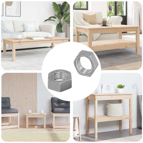 Шестоъгълна гайка 2 pcs Сребрист М6 Метал