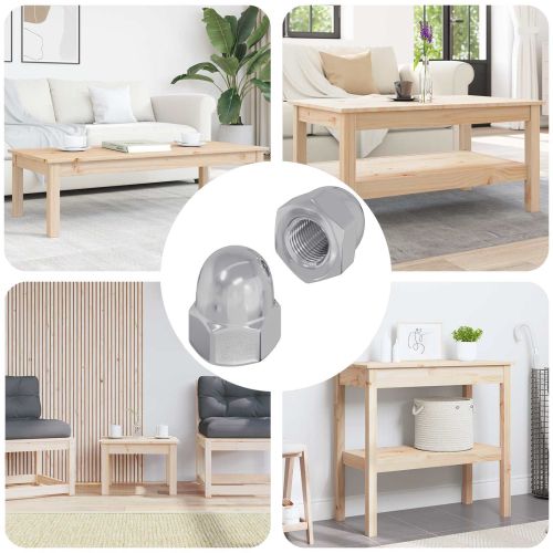 Железни гайки 2 pcs Сребрист 12,8 х 12,8 х 6,5 см Стомана