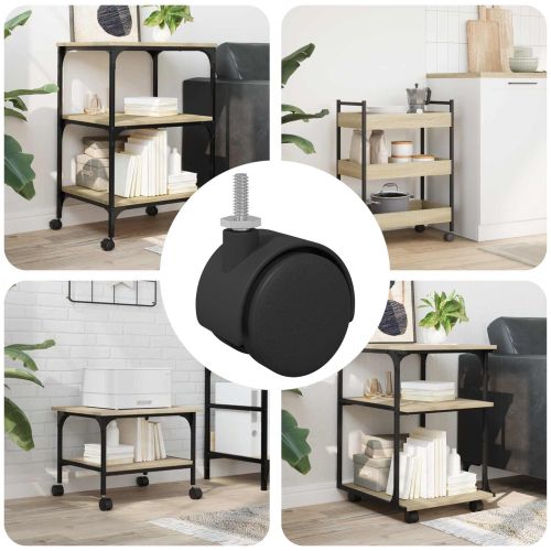 Кастър 12 pcs Черен и сребрист 40,1 x 40,1 x 37,8 мм