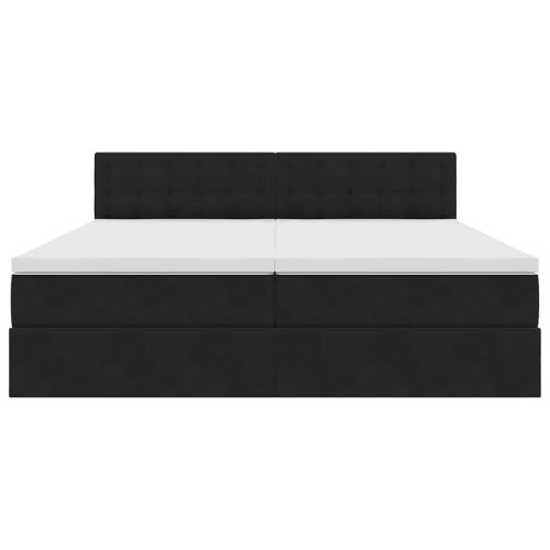 Легло с място за съхранение с матрак Черно 100 x 200 cm