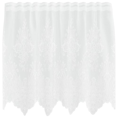 Перде от дантела С завеси Флорален Бяло 80 x 150 cm Полиестер
