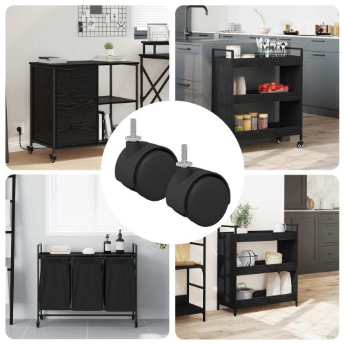 Колела 2 pcs Черно 40,1 x 37,8 мм PP и желязо