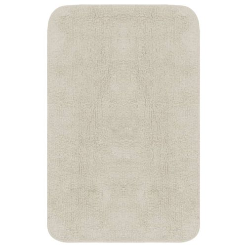 Комплект постелки за баня, 3 бр, текстил, бели